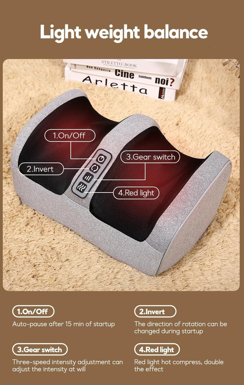 Electric Foot Massager – Deep Kneading with Heat & 3-Speed Control
