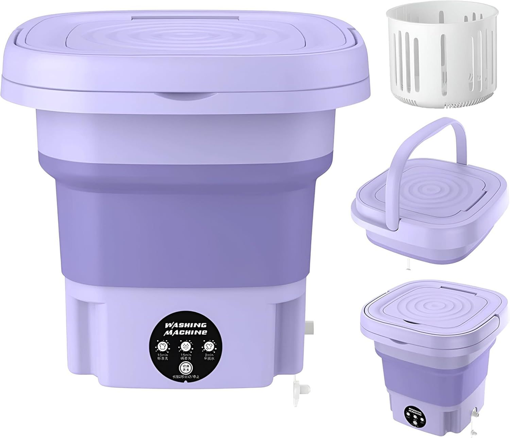 Mini Washing Machine – Foldable Portable Washer with Spin Dryer