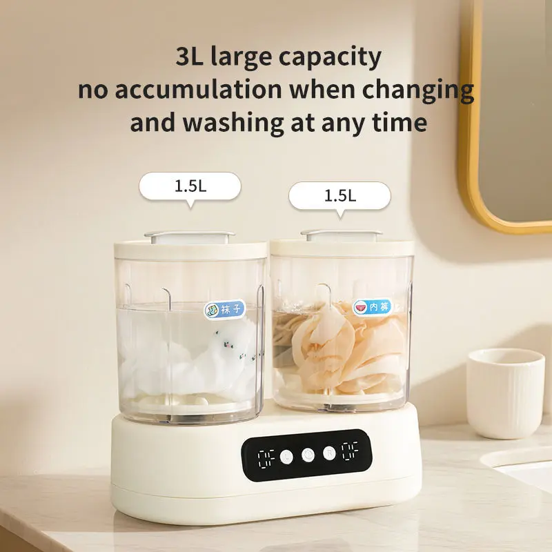 Twin Tub Mini Washing Machine – Portable Dual Tub Washer for Underwear & Socks